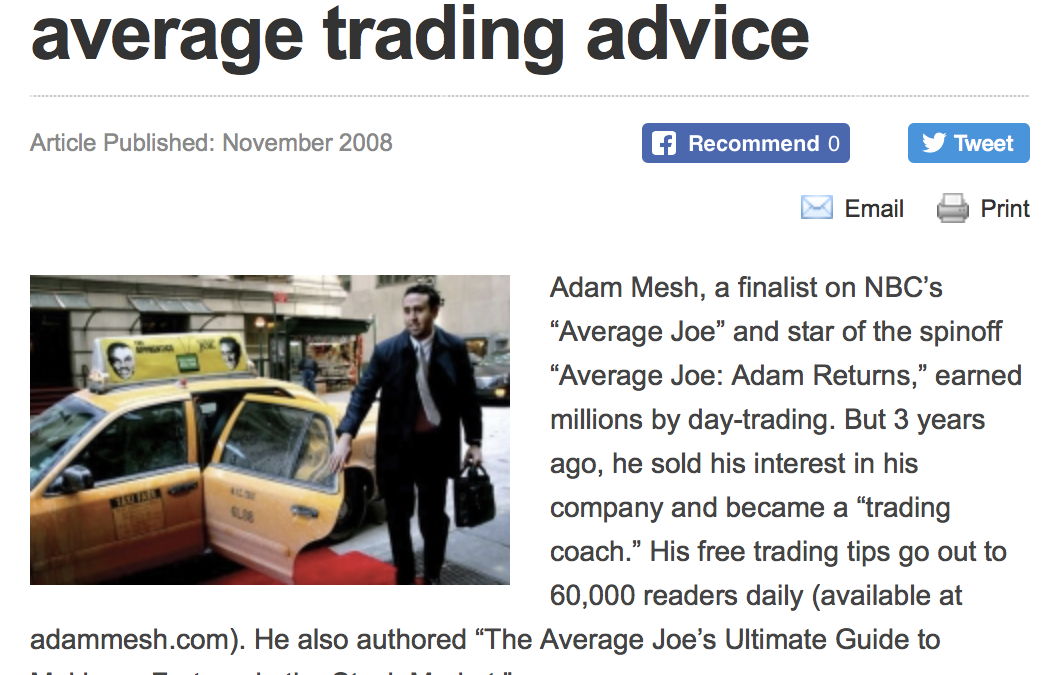 Consumers Digest – Average Joe gives above-average trading advice